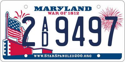 MD license plate 2AD9497
