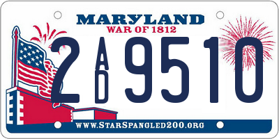 MD license plate 2AD9510