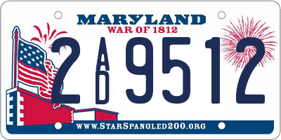MD license plate 2AD9512