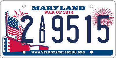 MD license plate 2AD9515