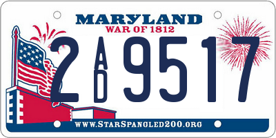MD license plate 2AD9517