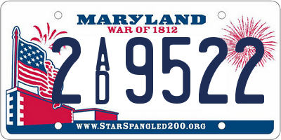 MD license plate 2AD9522