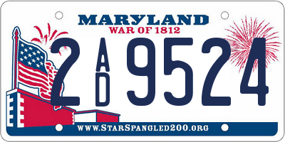 MD license plate 2AD9524