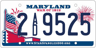 MD license plate 2AD9525