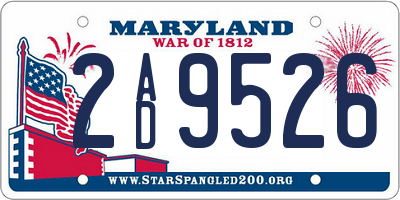 MD license plate 2AD9526