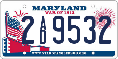 MD license plate 2AD9532