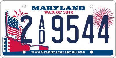 MD license plate 2AD9544