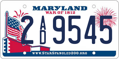 MD license plate 2AD9545
