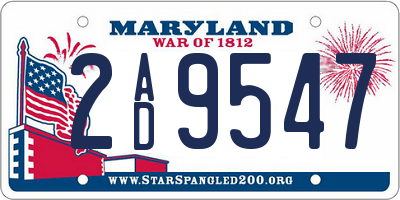 MD license plate 2AD9547