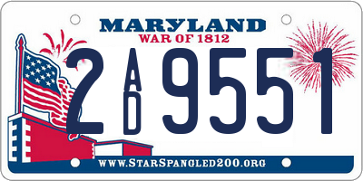 MD license plate 2AD9551