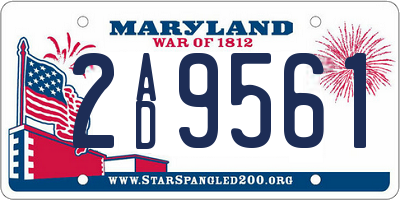 MD license plate 2AD9561