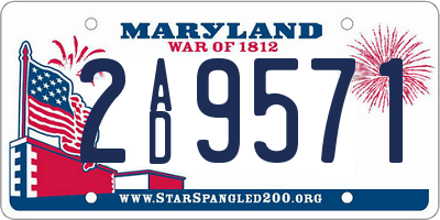 MD license plate 2AD9571