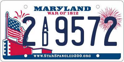 MD license plate 2AD9572