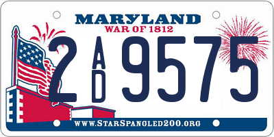 MD license plate 2AD9575