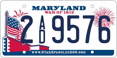 MD license plate 2AD9576