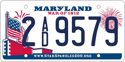 MD license plate 2AD9579