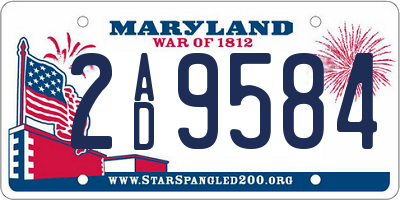 MD license plate 2AD9584