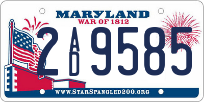 MD license plate 2AD9585