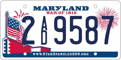 MD license plate 2AD9587