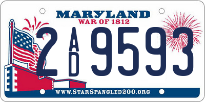 MD license plate 2AD9593