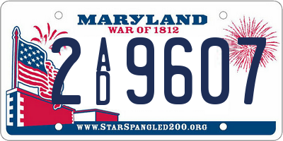MD license plate 2AD9607