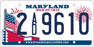 MD license plate 2AD9610