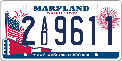 MD license plate 2AD9611