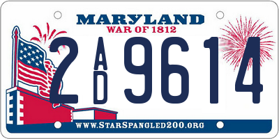 MD license plate 2AD9614