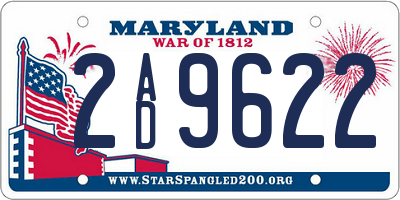 MD license plate 2AD9622