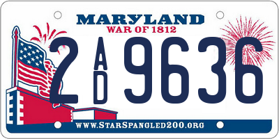 MD license plate 2AD9636