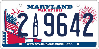 MD license plate 2AD9642
