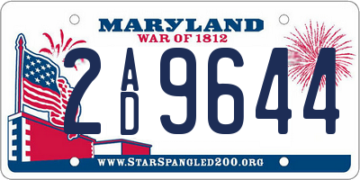 MD license plate 2AD9644