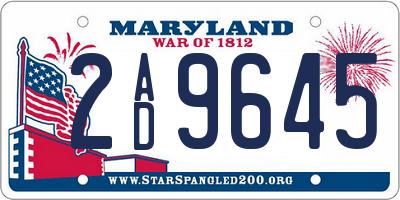 MD license plate 2AD9645