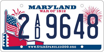MD license plate 2AD9648