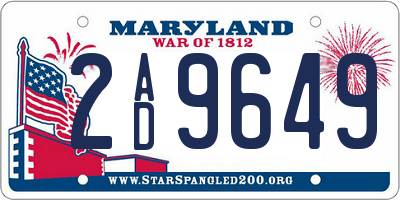 MD license plate 2AD9649