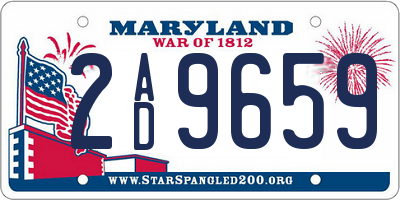 MD license plate 2AD9659