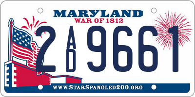 MD license plate 2AD9661