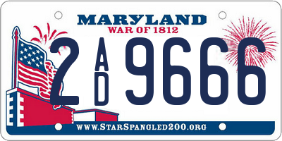 MD license plate 2AD9666