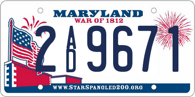 MD license plate 2AD9671