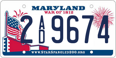 MD license plate 2AD9674