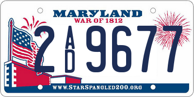 MD license plate 2AD9677
