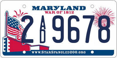 MD license plate 2AD9678