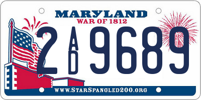MD license plate 2AD9689