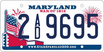 MD license plate 2AD9695