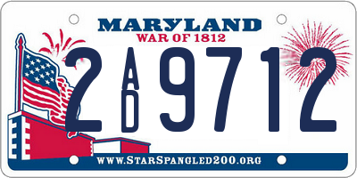 MD license plate 2AD9712
