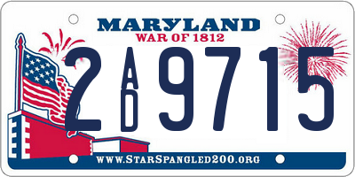 MD license plate 2AD9715