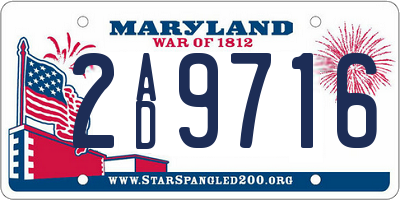 MD license plate 2AD9716