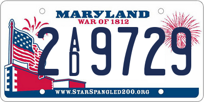 MD license plate 2AD9729