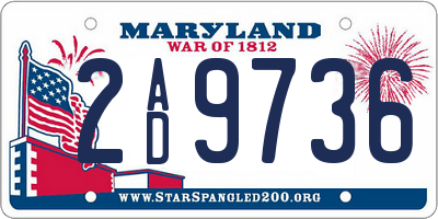 MD license plate 2AD9736