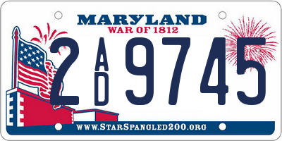 MD license plate 2AD9745